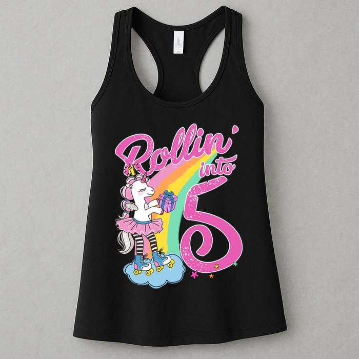 Rollin' Into 5 Skating Unicorn  Womens Tank Top