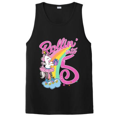 Rollin' Into 5 Skating Unicorn  PosiCharge Competitor Tank