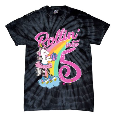 Rollin' Into 5 Skating Unicorn  Tie-Dye T-Shirt