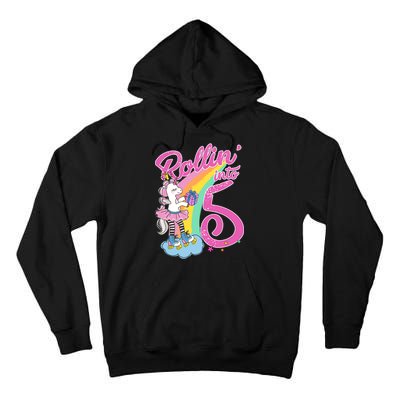 Rollin' Into 5 Skating Unicorn  Tall Hoodie