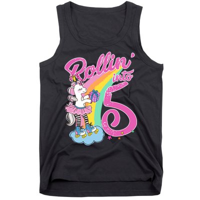 Rollin' Into 5 Skating Unicorn  Tank Top