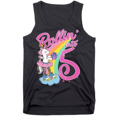 Rollin' Into 5 Skating Unicorn  Tank Top