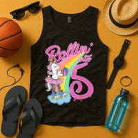 Rollin' Into 5 Skating Unicorn  Tank Top