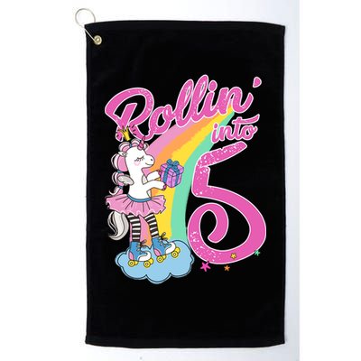 Rollin' Into 5 Skating Unicorn  Golf Towel
