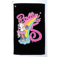 Rollin' Into 5 Skating Unicorn  Golf Towel