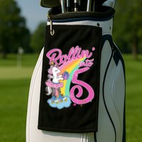 Rollin' Into 5 Skating Unicorn  Golf Towel