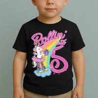 Rollin' Into 5 Skating Unicorn  Toddler T-Shirt