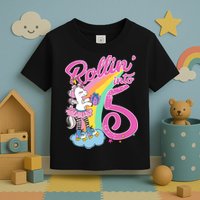 Rollin' Into 5 Skating Unicorn  Toddler T-Shirt