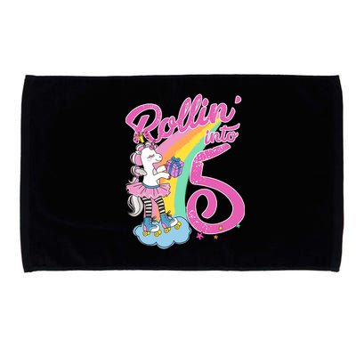 Rollin' Into 5 Skating Unicorn  Microfiber Hand Towel