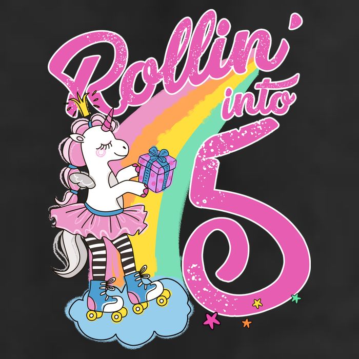 Rollin' Into 5 Skating Unicorn  Microfiber Hand Towel