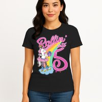 Rollin' Into 5 Skating Unicorn  Womens T-Shirt