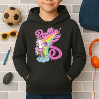 Rollin' Into 5 Skating Unicorn  Kids Hoodie