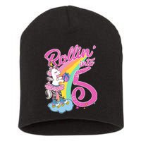 Rollin' Into 5 Skating Unicorn  Short Acrylic Beanie