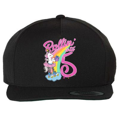 Rollin' Into 5 Skating Unicorn  Wool Snapback Cap