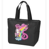 Rollin' Into 5 Skating Unicorn  Zip Tote Bag