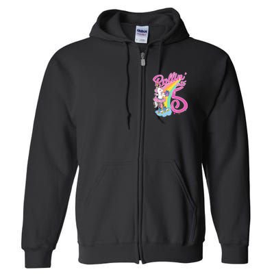 Rollin' Into 5 Skating Unicorn  Full Zip Hoodie