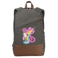Rollin' Into 5 Skating Unicorn  Cotton Canvas Backpack