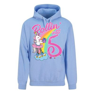 Rollin' Into 5 Skating Unicorn  Unisex Surf Hoodie