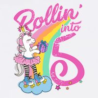 Rollin' Into 5 Skating Unicorn  Garment-Dyed Sweatshirt