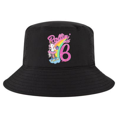 Rollin' Into 6 Skating Unicorn  Cool Comfort Performance Bucket Hat