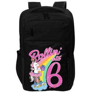 Rollin' Into 6 Skating Unicorn  Impact Tech Backpack