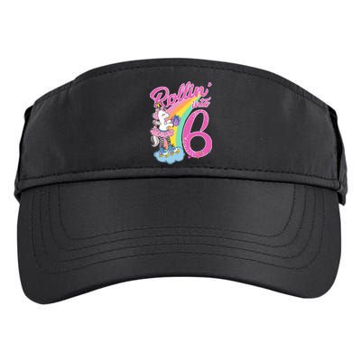 Rollin' Into 6 Skating Unicorn  Adult Drive Performance Visor