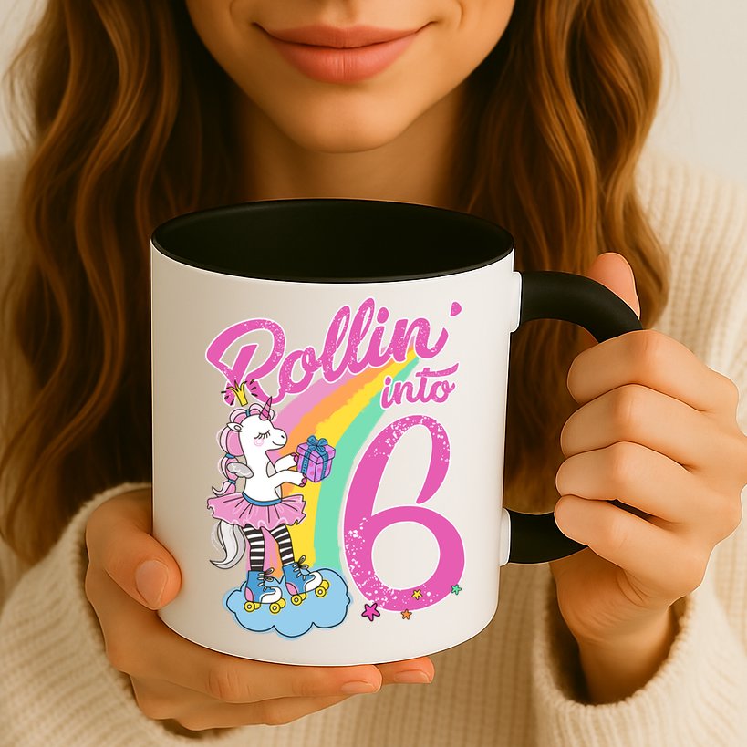 Rollin' Into 6 Skating Unicorn  Mug