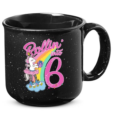 Rollin' Into 6 Skating Unicorn  15oz Campfire Ceramic Mug