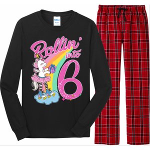 Rollin' Into 6 Skating Unicorn  Long Sleeve Pajama Set