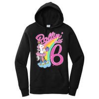 Rollin' Into 6 Skating Unicorn  Women's Pullover Hoodie