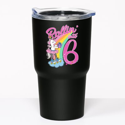 Rollin' Into 6 Skating Unicorn  Tumbler