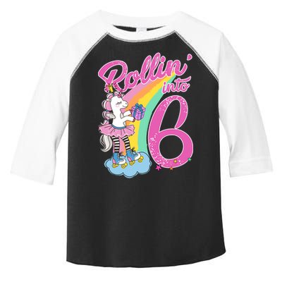 Rollin' Into 6 Skating Unicorn  Toddler Fine Jersey T-Shirt