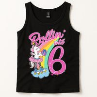Rollin' Into 6 Skating Unicorn  Tank Top
