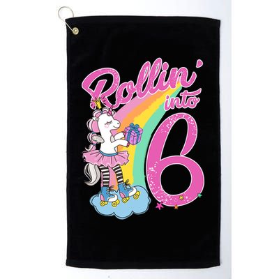 Rollin' Into 6 Skating Unicorn  Golf Towel