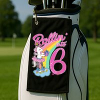 Rollin' Into 6 Skating Unicorn  Golf Towel