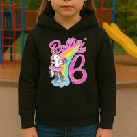 Rollin' Into 6 Skating Unicorn  Kids Hoodie