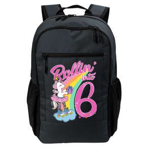 Rollin' Into 6 Skating Unicorn  Daily Commute Backpack