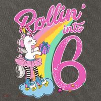 Rollin' Into 6 Skating Unicorn  Cotton Canvas Backpack