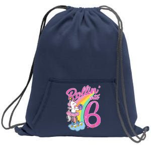 Rollin' Into 6 Skating Unicorn  Sweatshirt Cinch Pack Bag