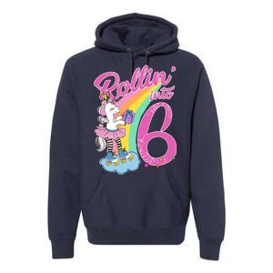 Rollin' Into 6 Skating Unicorn  Premium Hoodie