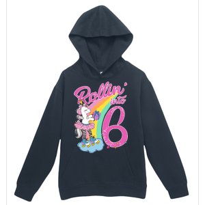 Rollin' Into 6 Skating Unicorn  Urban Pullover Hoodie