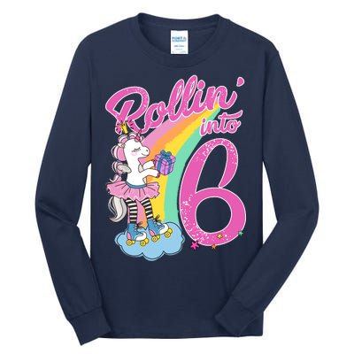 Rollin' Into 6 Skating Unicorn  Tall Long Sleeve T-Shirt