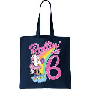 Rollin' Into 6 Skating Unicorn  Tote Bag