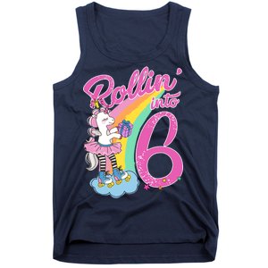 Rollin' Into 6 Skating Unicorn  Tank Top