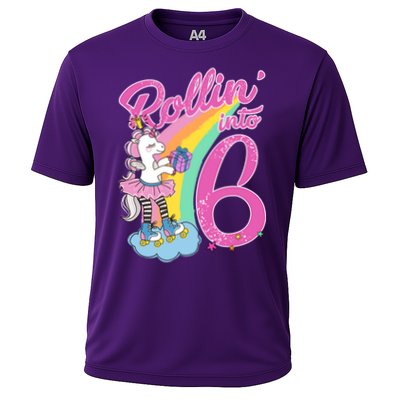 Rollin' Into 6 Skating Unicorn  Performance Shirt