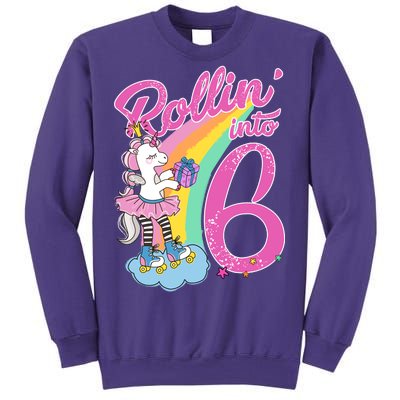 Rollin' Into 6 Skating Unicorn  Sweatshirt