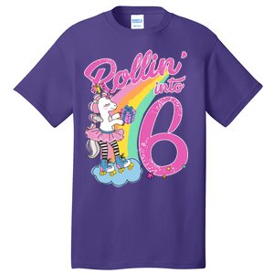 Rollin' Into 6 Skating Unicorn  Tall T-Shirt