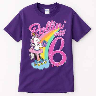 Rollin' Into 6 Skating Unicorn  Tall T-Shirt