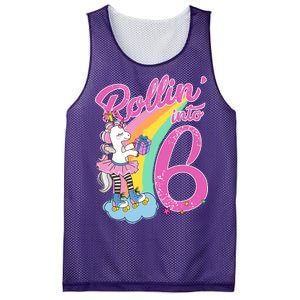 Rollin' Into 6 Skating Unicorn  Mesh Reversible Basketball Jersey Tank