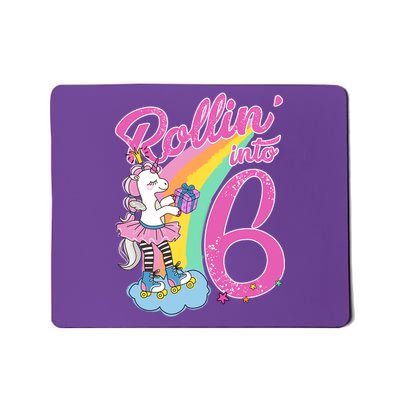 Rollin' Into 6 Skating Unicorn  Mousepad